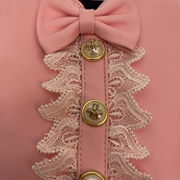 Kids Pink Bow Lace Riding Boots - Picture 3 of 8